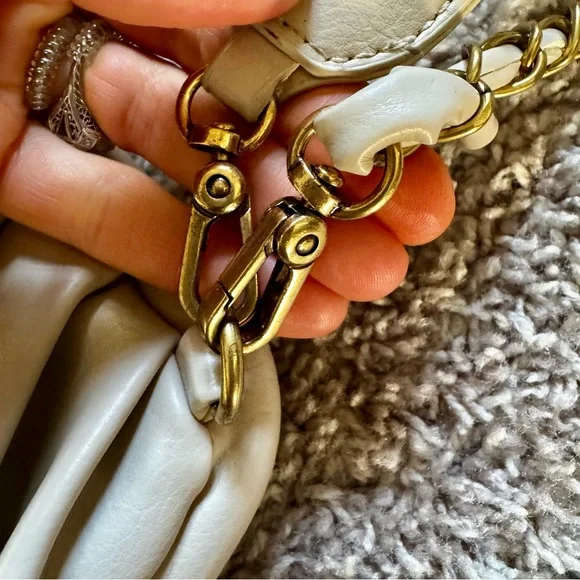 Anthropologie Oona Clutch Purse in Ivory With 2 Straps - Boho & Neutral Chic - Picture 9 of 9